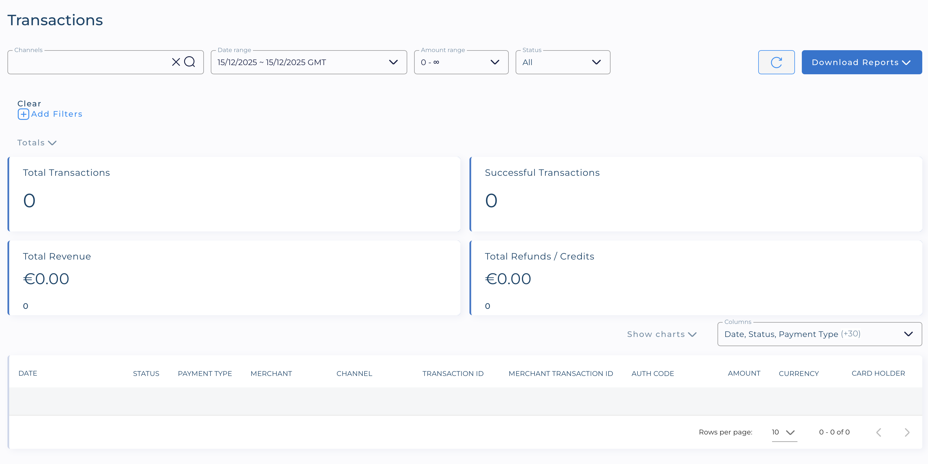 Transactions Filter & Downloading